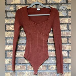 Burnt Orange Sweater Bodysuit